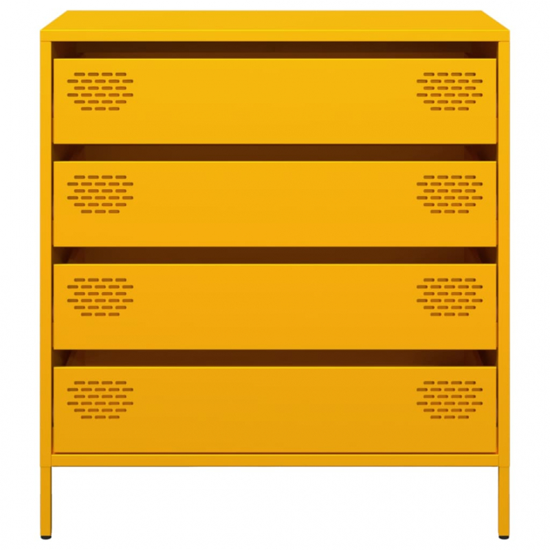 Sideboard Senfgelb 68x39x73,5 cm Kaltgewalzter Stahl