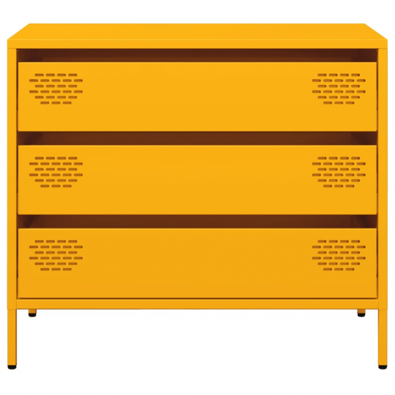 Sideboard Senfgelb 68x39x58,5 cm Kaltgewalzter Stahl