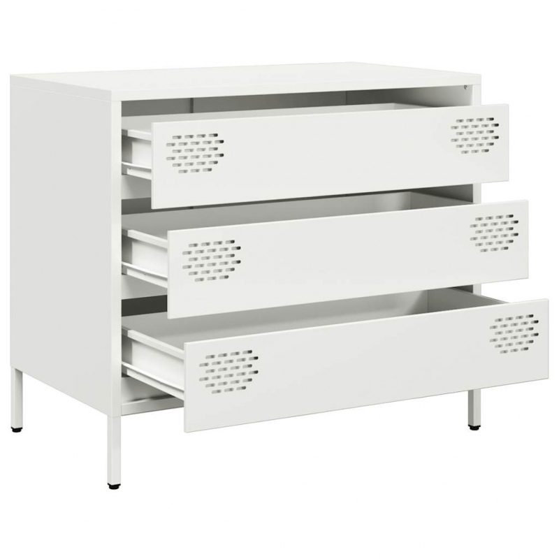 Sideboard Weiß 68x39x58,5 cm Kaltgewalzter Stahl