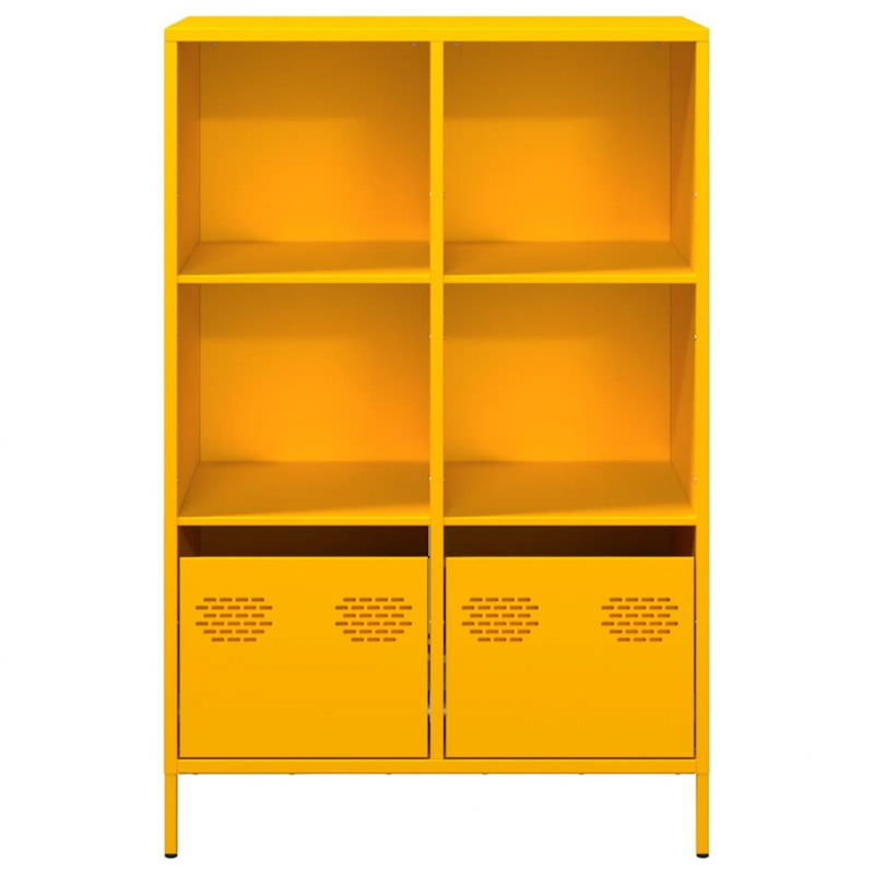 Highboard Senfgelb 68x39x103,5 cm Stahl