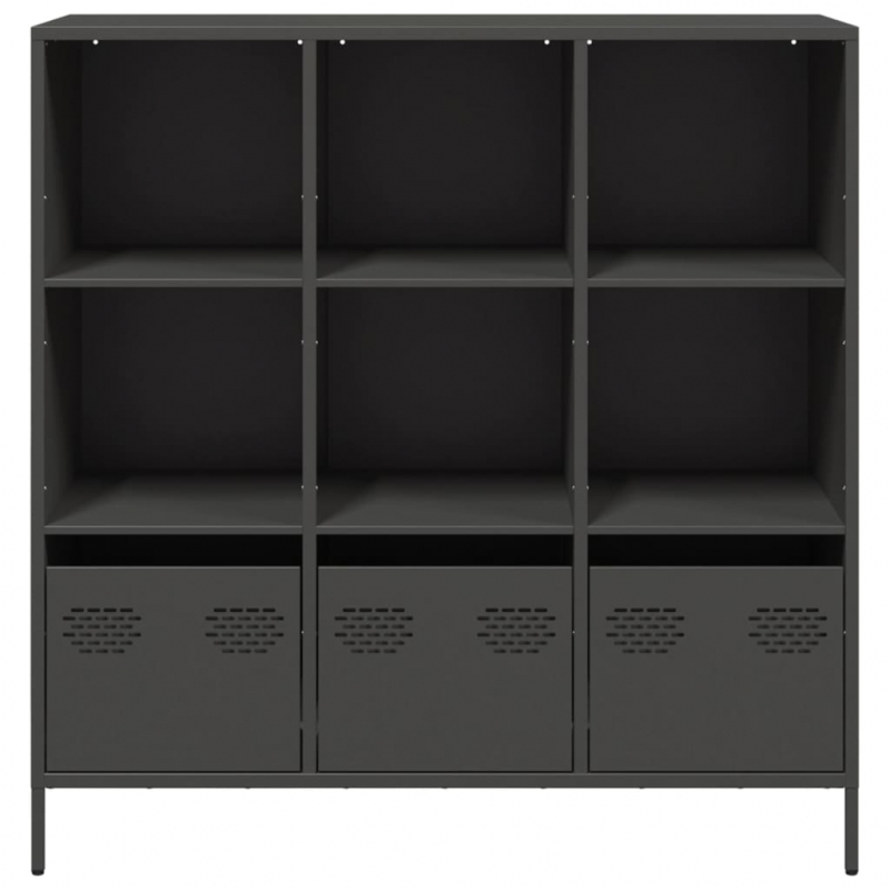 Highboard Schwarz 101,5x39x103,5 cm Stahl