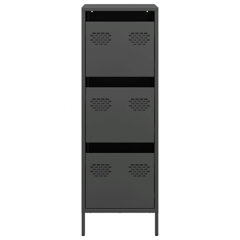 Highboard Schwarz 39x35x103,5 cm Stahl