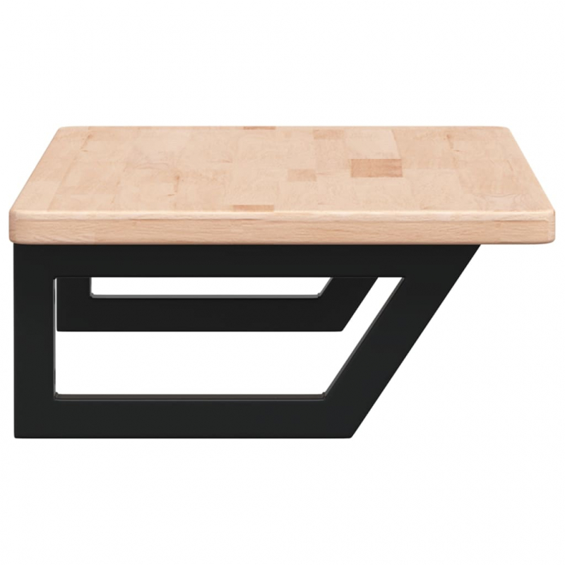 Waschtischplatte mit Halterung Stahl und Massivholz Eiche