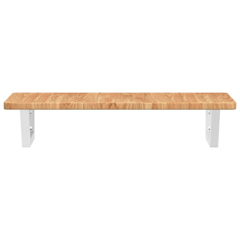 Waschtischplatte mit Halterung Stahl und Massivholz Eiche