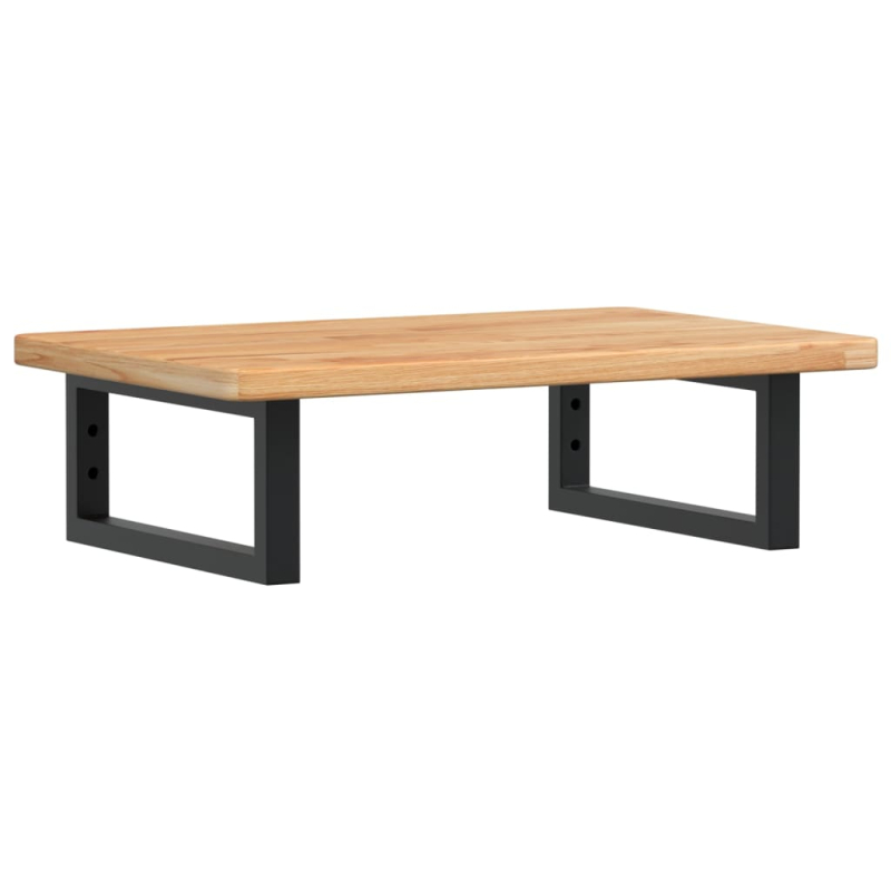 Waschtischplatte mit Halterung Stahl und Massivholz Eiche