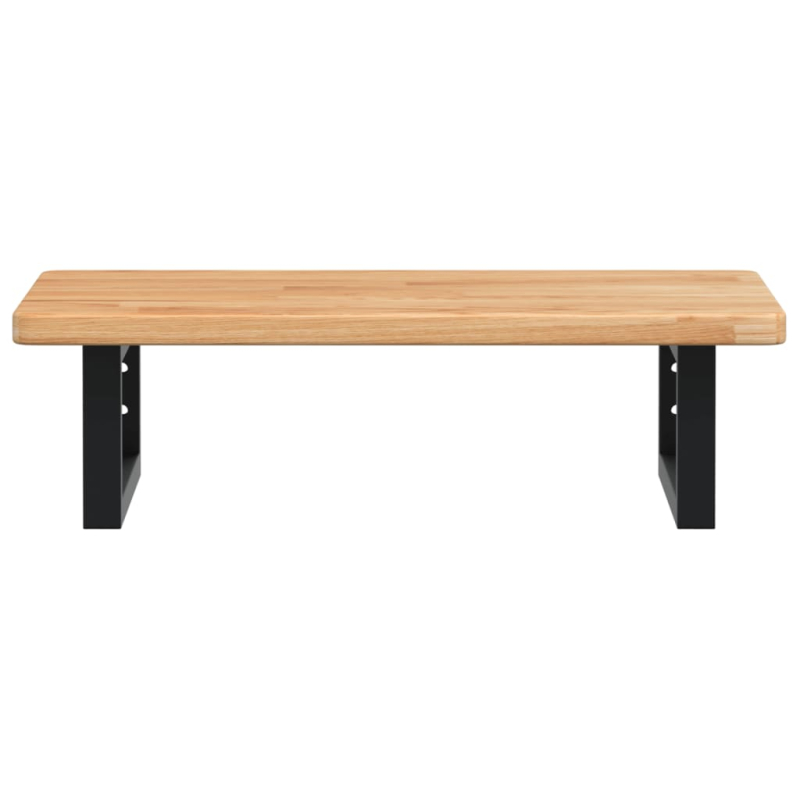 Waschtischplatte mit Halterung Stahl und Massivholz Eiche