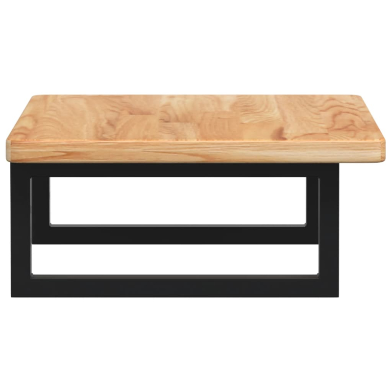 Waschtischplatte mit Halterung Stahl und Massivholz Eiche