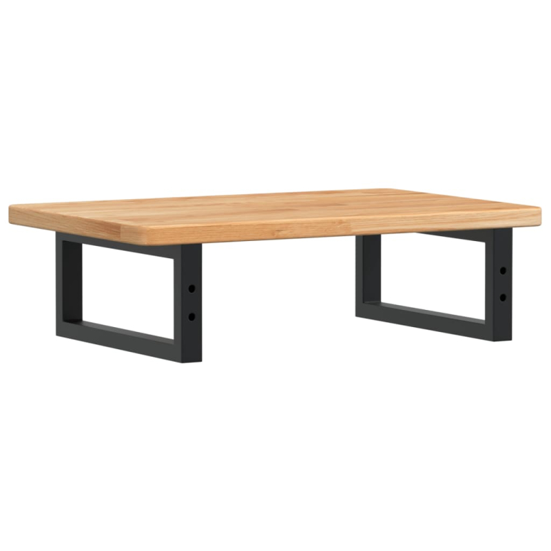 Waschtischplatte mit Halterung Stahl und Massivholz Eiche