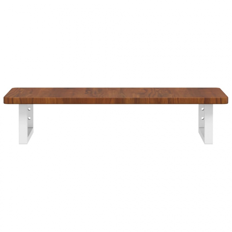 Waschtischplatte mit Halterung Stahl und Massivholz Eiche