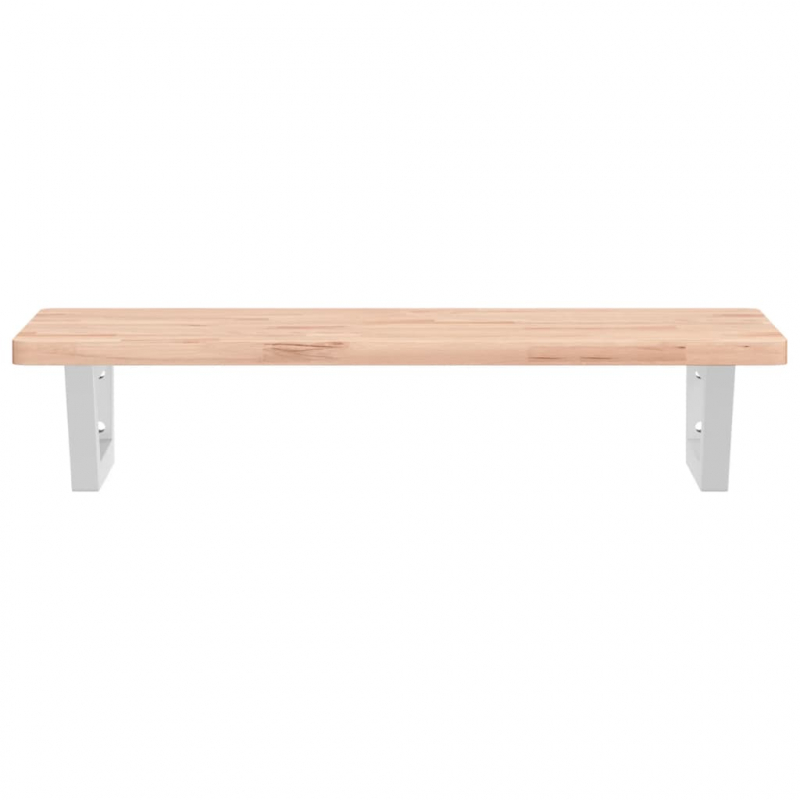 Waschbeckenregal Wandmontage Stahl und Massivholz Buche