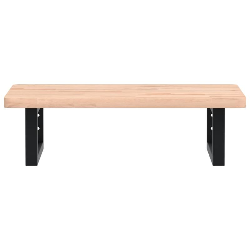 Waschbeckenregal Wandmontage Stahl und Massivholz Buche