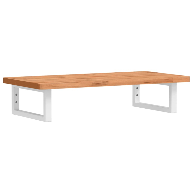 Waschbeckenregal Wandmontage Stahl und Massivholz Buche