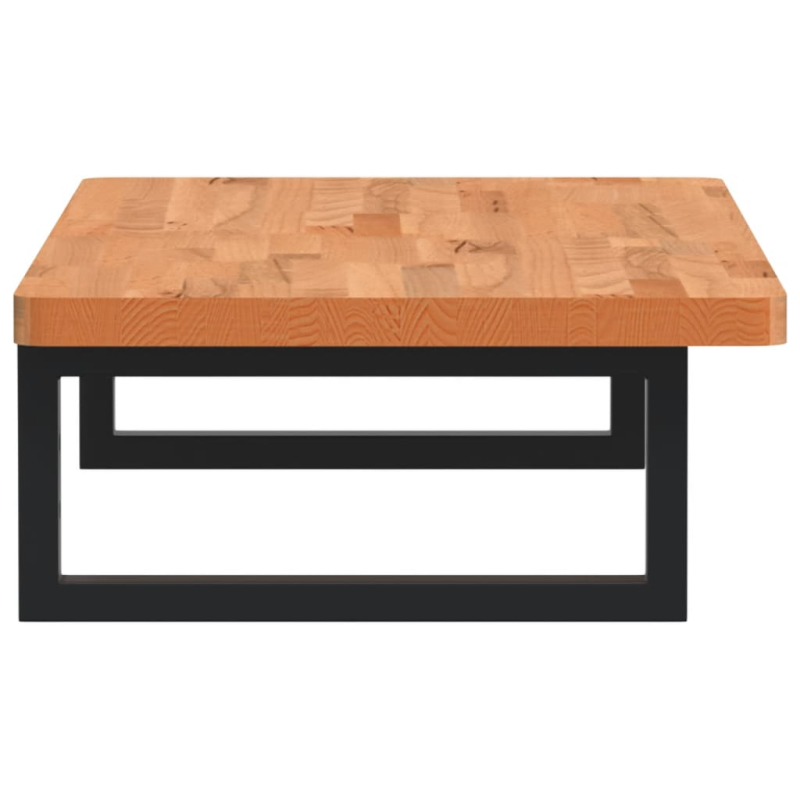 Waschbeckenregal Wandmontage Stahl und Massivholz Buche