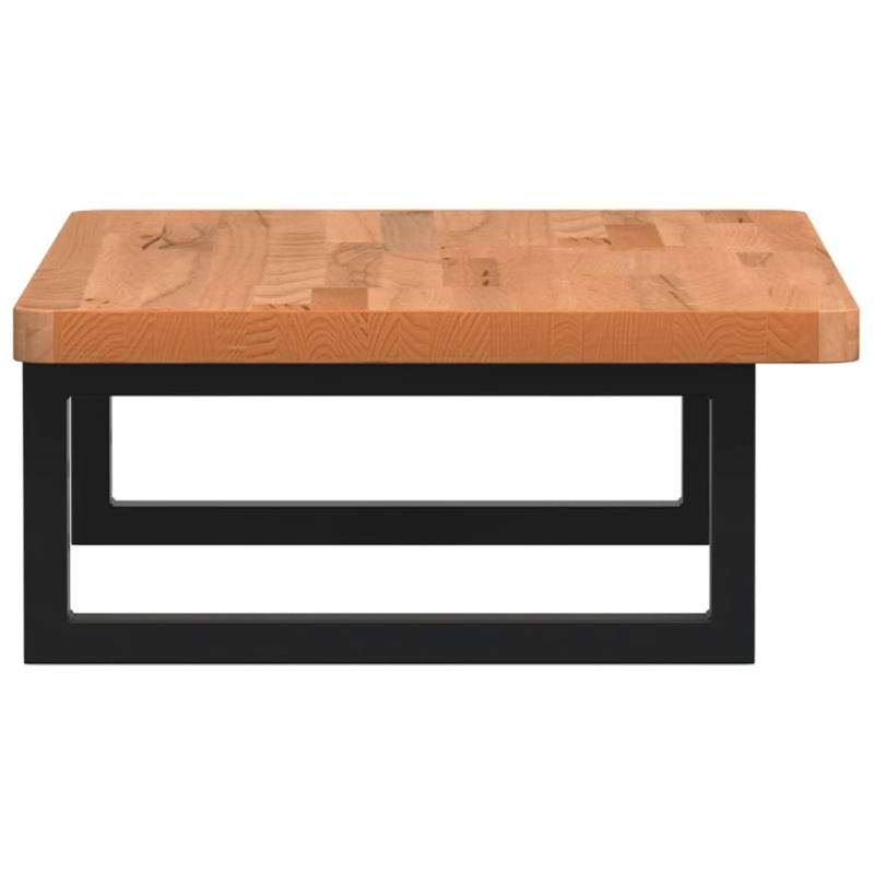 Waschbeckenregal Wandmontage Stahl und Massivholz Buche