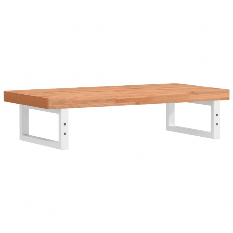 Waschbeckenregal Wandmontage Stahl und Massivholz Buche