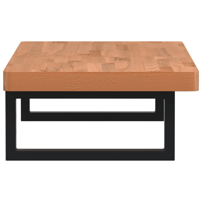 Waschbeckenregal Wandmontage Stahl und Massivholz Buche