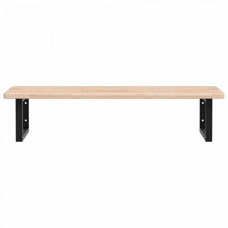 Waschtischplatte mit Halterung Stahl und Massivholz Eiche