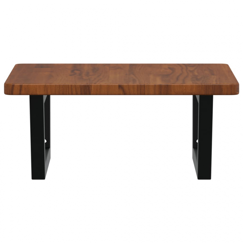 Waschtischplatte mit Halterung Stahl und Massivholz Eiche