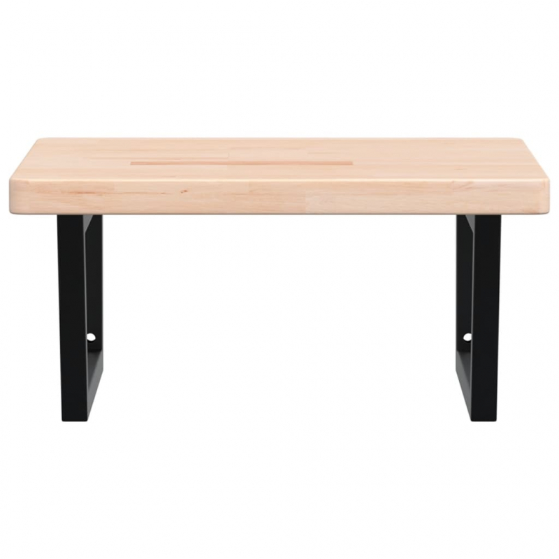 Waschtischplatte mit Halterung Stahl und Massivholz Eiche