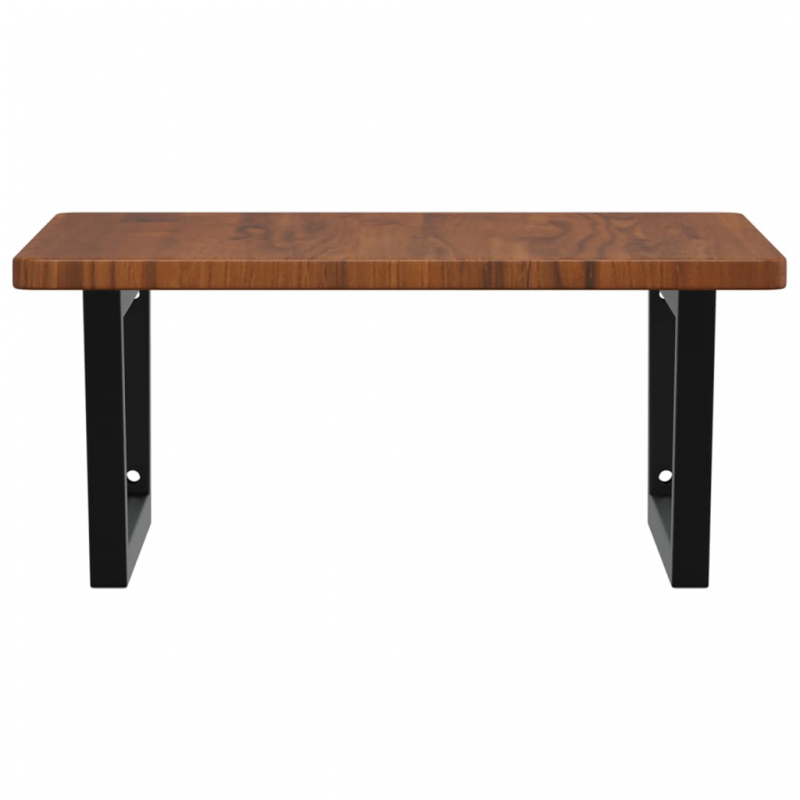 Waschtischplatte mit Halterung Stahl und Massivholz Eiche