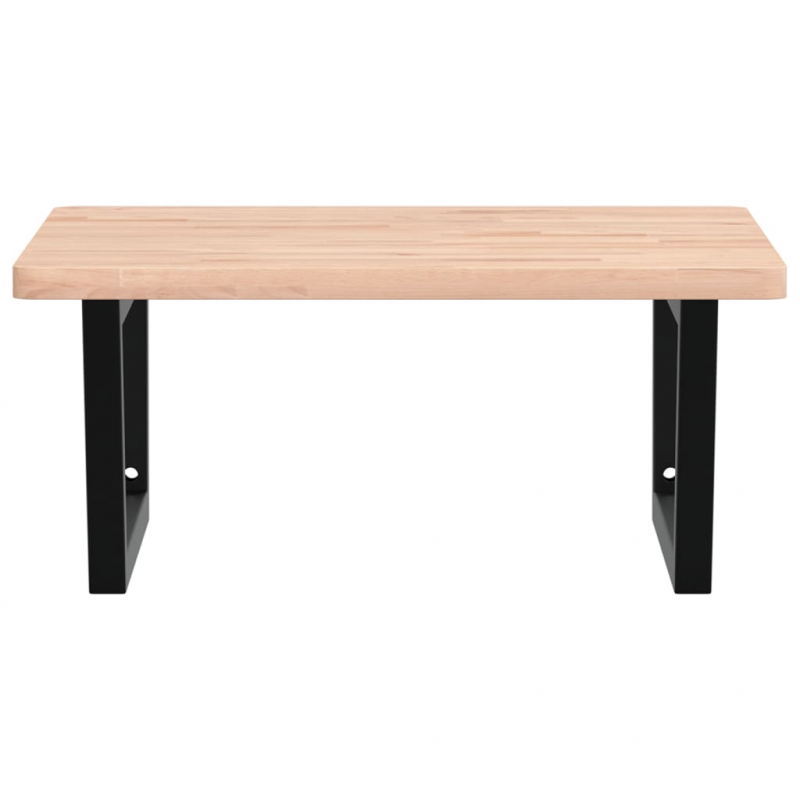 Waschbeckenregal Wandmontage Stahl und Massivholz Buche