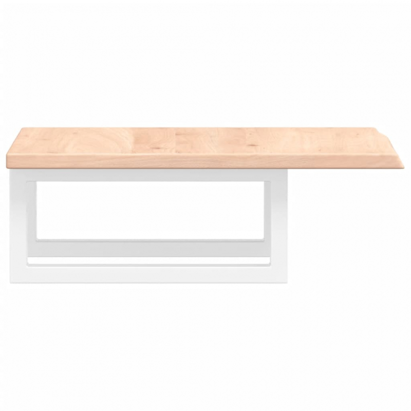 Waschtischplatte mit Halterung Stahl und Massivholz Eiche