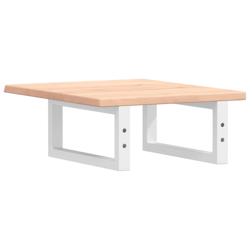 Waschtischplatte mit Halterung Stahl und Massivholz Eiche