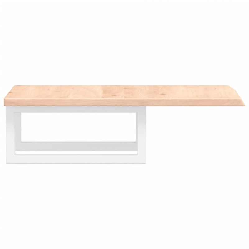 Waschtischplatte mit Halterung Stahl und Massivholz Eiche