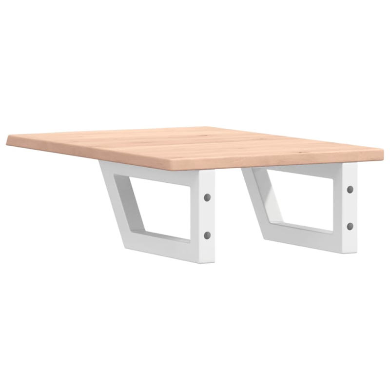 Waschtischplatte mit Halterung Stahl und Massivholz Eiche