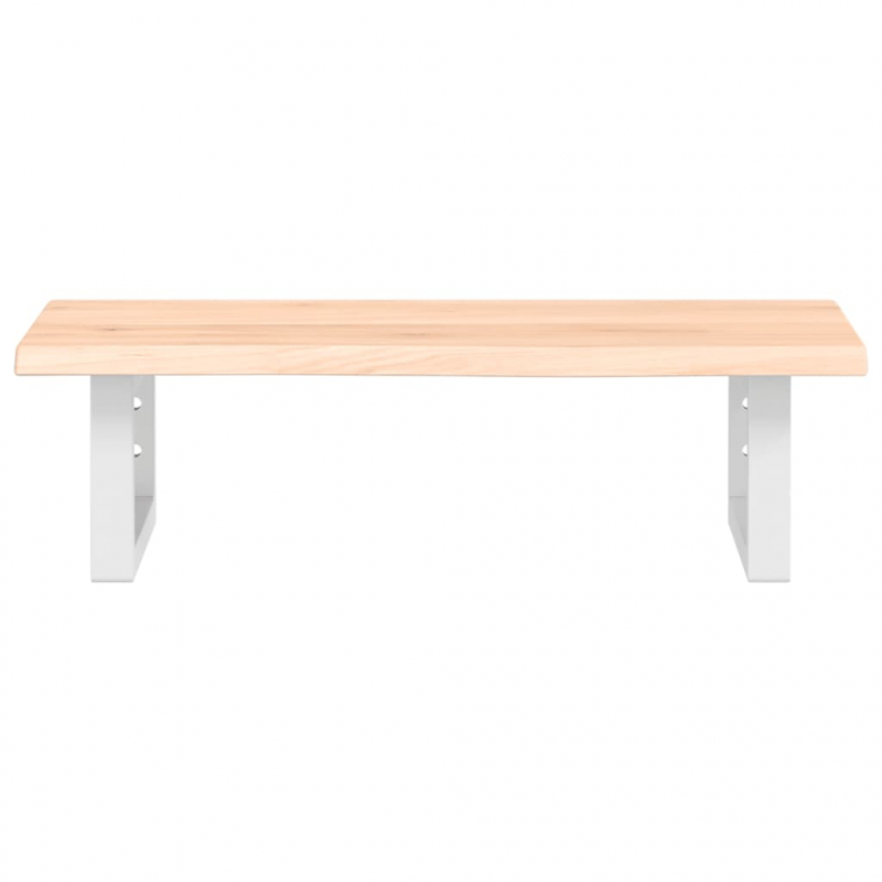 Waschtischplatte mit Halterung Stahl und Massivholz Eiche