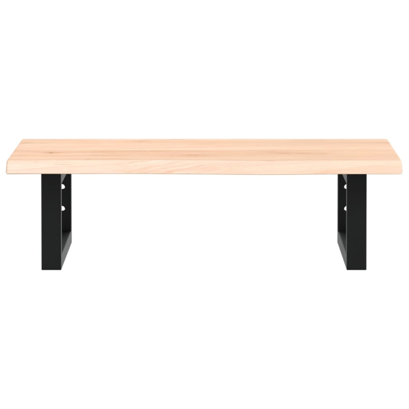 Waschtischplatte mit Halterung Stahl und Massivholz Eiche