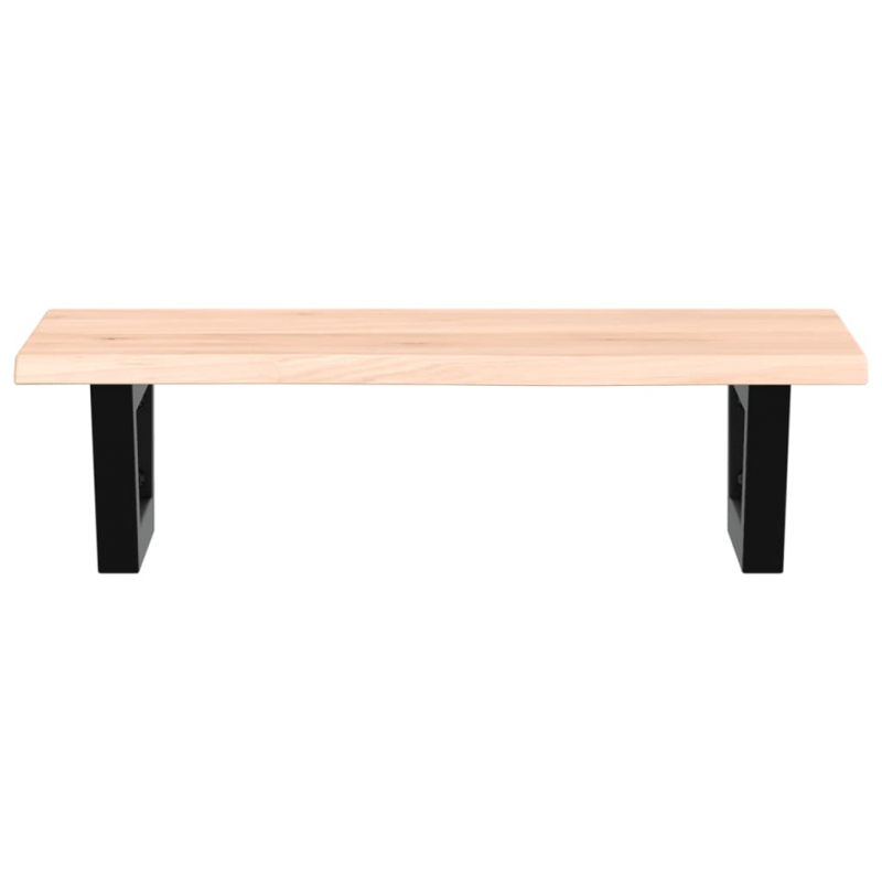 Waschtischplatte mit Halterung Stahl und Massivholz Eiche