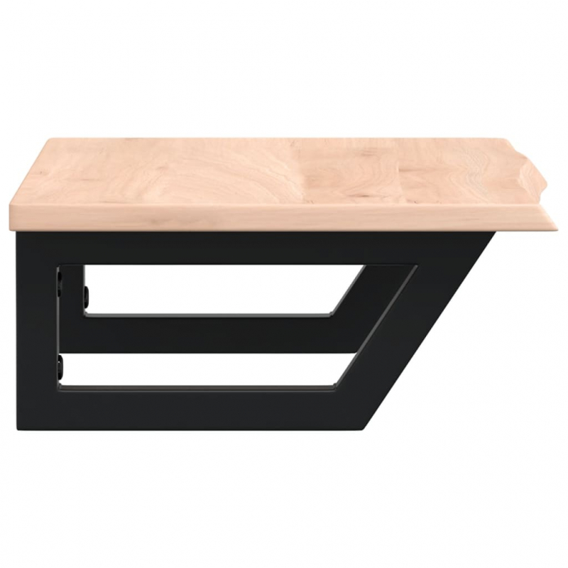 Waschtischplatte mit Halterung Stahl und Massivholz Eiche