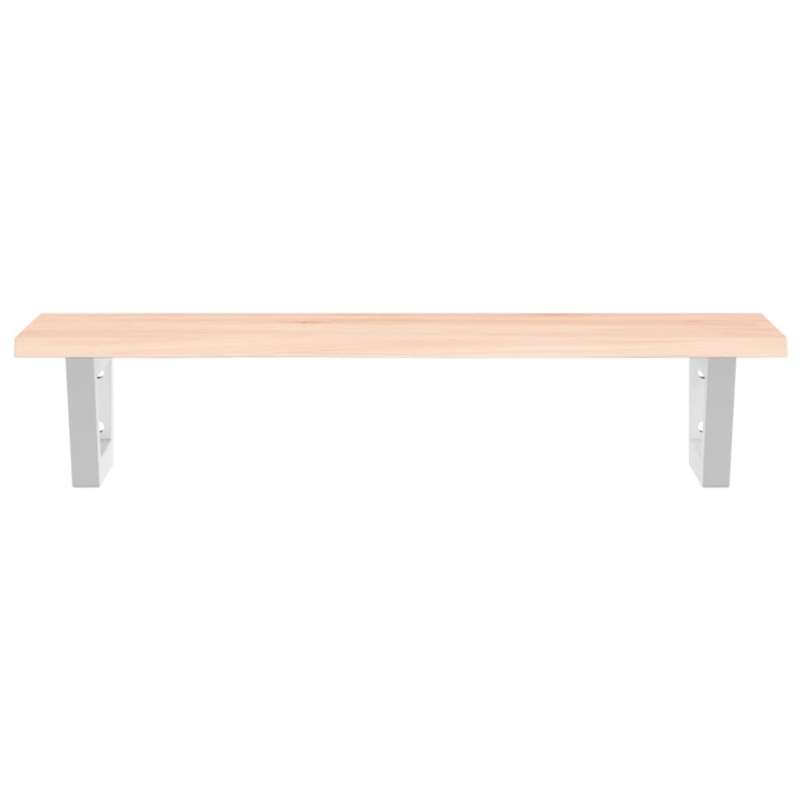 Waschtischplatte mit Halterung Stahl und Massivholz Eiche