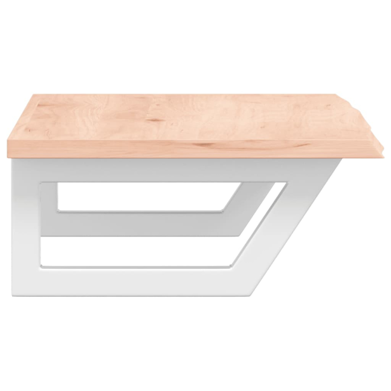 Waschtischplatte mit Halterung Stahl und Massivholz Eiche