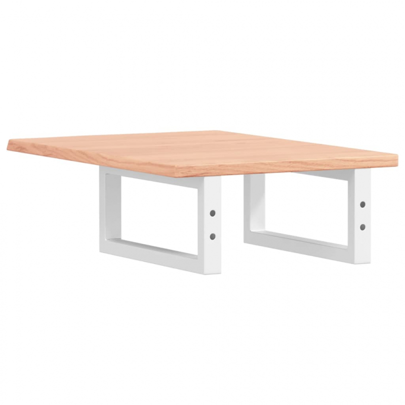 Waschtischplatte mit Halterung Stahl und Massivholz Eiche