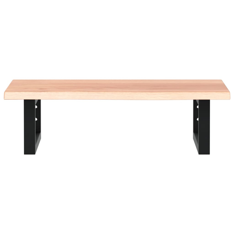 Waschtischplatte mit Halterung Stahl und Massivholz Eiche