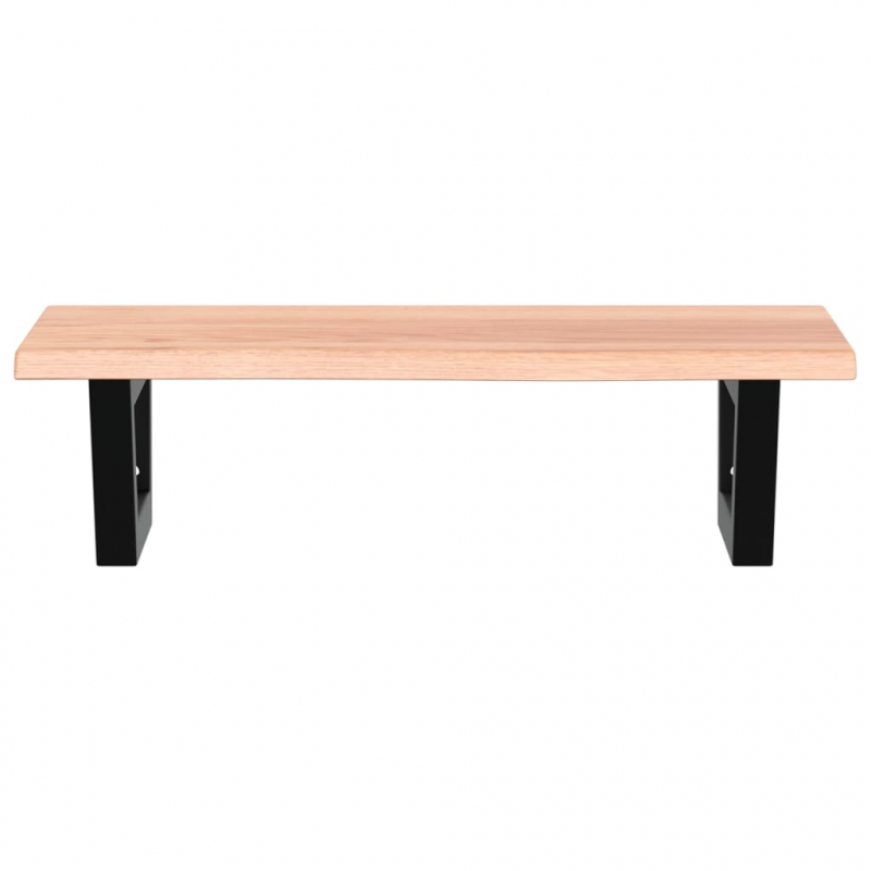 Waschtischplatte mit Halterung Stahl und Massivholz Eiche