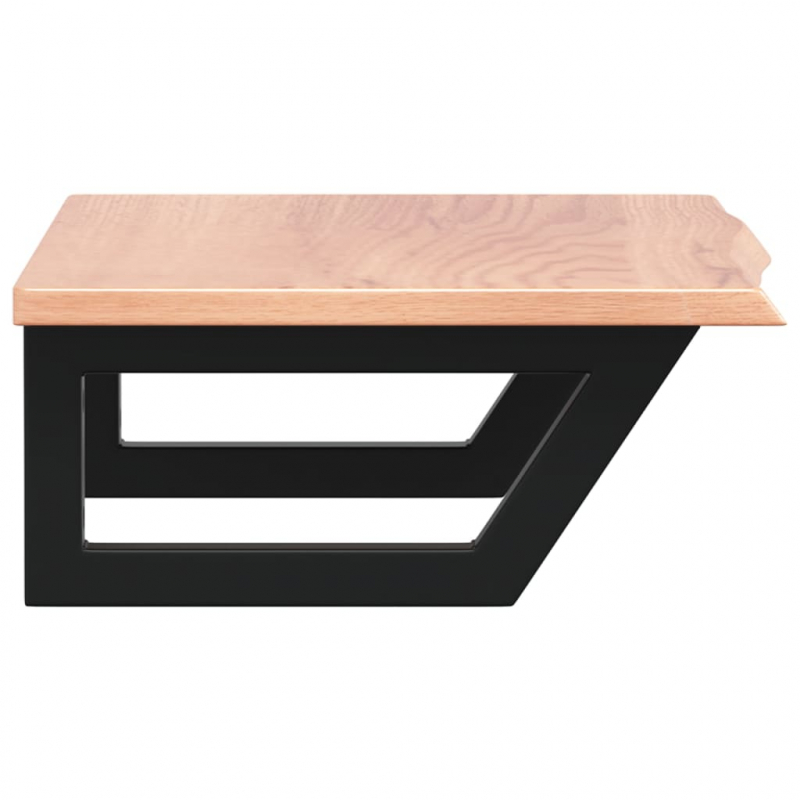 Waschtischplatte mit Halterung Stahl und Massivholz Eiche