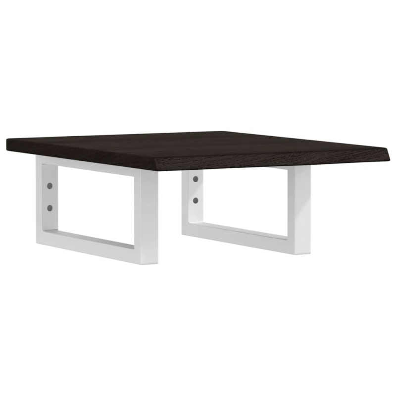 Waschtischplatte mit Halterung Stahl und Massivholz Eiche