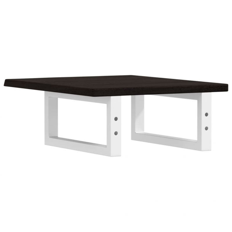 Waschtischplatte mit Halterung Stahl und Massivholz Eiche