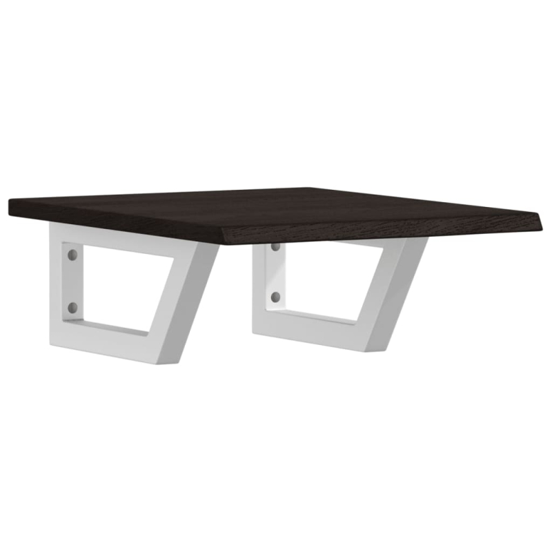 Waschtischplatte mit Halterung Stahl und Massivholz Eiche