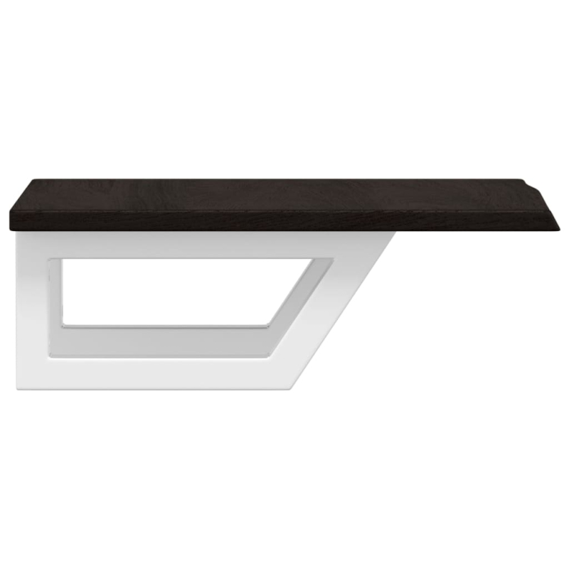 Waschtischplatte mit Halterung Stahl und Massivholz Eiche