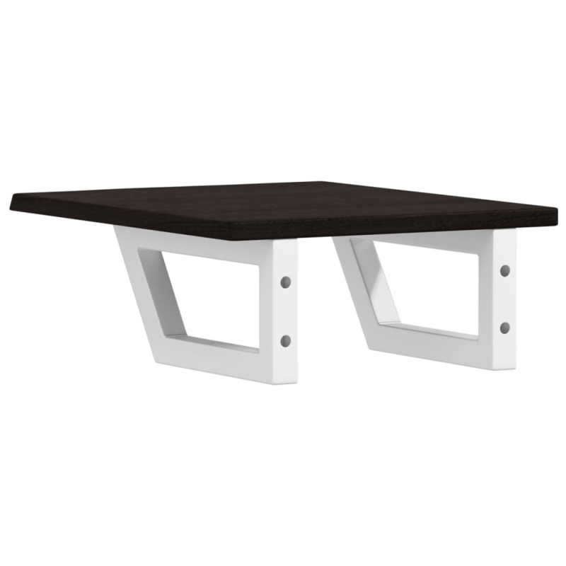 Waschtischplatte mit Halterung Stahl und Massivholz Eiche