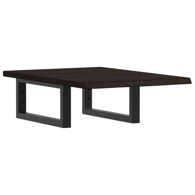 Waschtischplatte mit Halterung Stahl und Massivholz Eiche