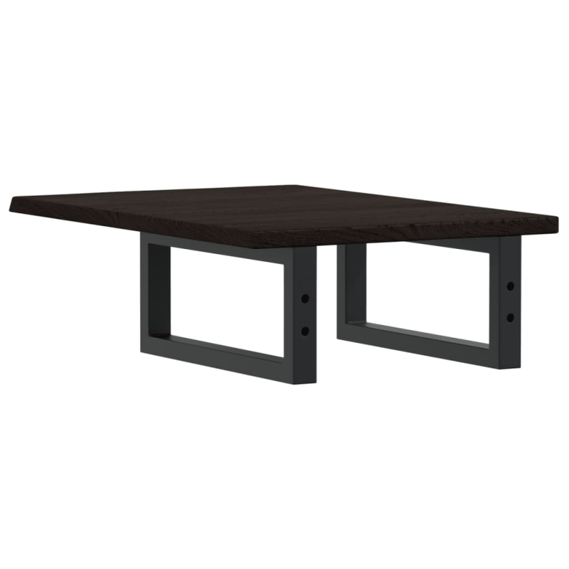 Waschtischplatte mit Halterung Stahl und Massivholz Eiche