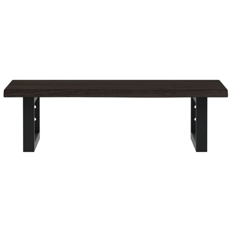 Waschtischplatte mit Halterung Stahl und Massivholz Eiche