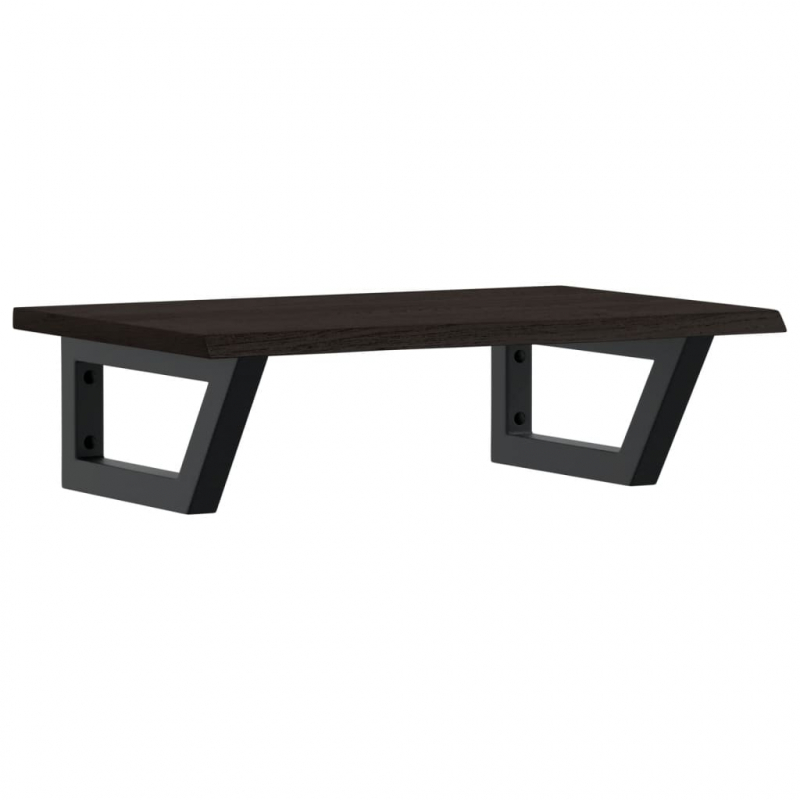 Waschtischplatte mit Halterung Stahl und Massivholz Eiche