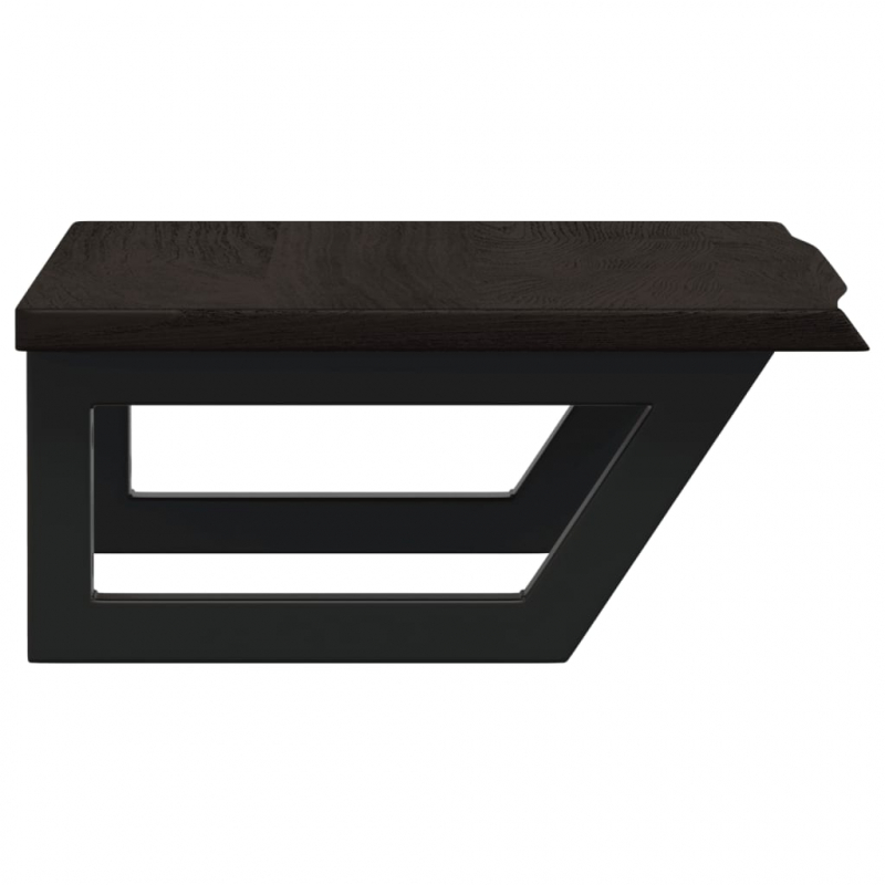 Waschtischplatte mit Halterung Stahl und Massivholz Eiche