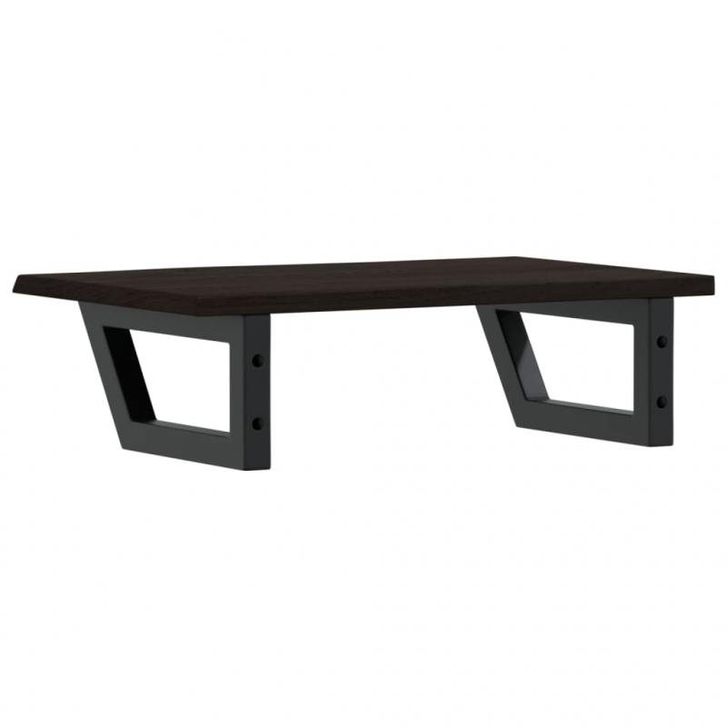 Waschtischplatte mit Halterung Stahl und Massivholz Eiche